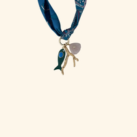 Escalope Rose & Fish Scarf Necklace