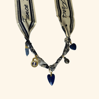 Amore Navy Blues Scarf Necklace