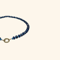 Navy and Aqua Beach Beads Necklace