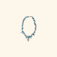 Aquamarine Fringe Necklace Necklace