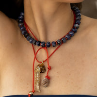 Midnight Navy Tide Beach Beads Necklace