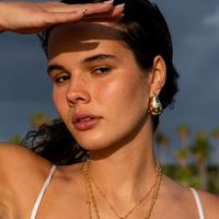 Golden Pearl Teardrop Earrings