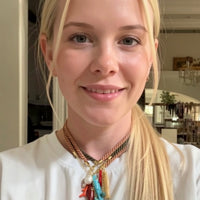 Silk rope, fish charm necklace