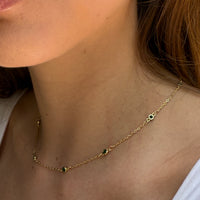 Green Diamonds by the Yard Necklace