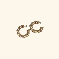 Twisted Gold Hoop Earrings