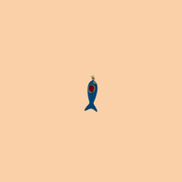 Aqua & Red Stone Fish Charm