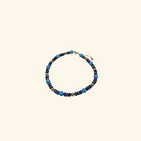 Azure & Gold Beach Beads Necklace
