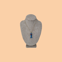 Aqua & Red Stone Fish Charm