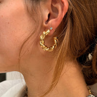 Twisted Gold Hoop Earrings