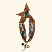 Lucky Amber Horn Scarf Necklace