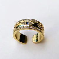 Diamond Eye Ring - Gold & Silver