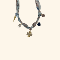 Lucky Blue Love Scarf Necklace