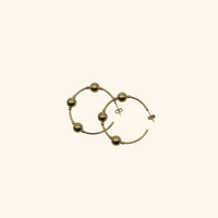 Golden Balls Hoop Earrings