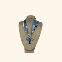 Lucky Aqua Scarf Necklace