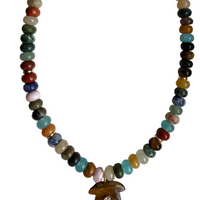 Beaded Tiger’s Eye Palm Tree Necklace