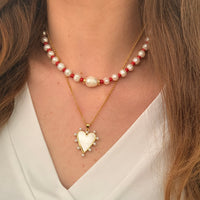 Pearl Heart Pendant Necklace