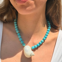 Tidal Shell Howlite Beach Beads Necklace