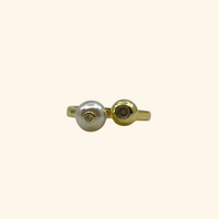 Diamond Pearl Gold Ring