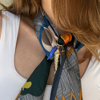 Blue Pepper Tide Scarf Necklace