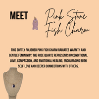 Pink Stone Fish Charm