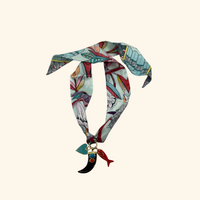 Red & Blue Horn Scarf Necklace