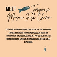 Turquoise Mosaic Fish Charm