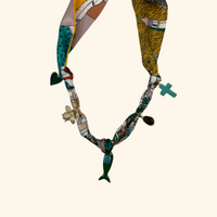 Teal Amore Drift Scarf Necklace