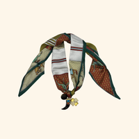 Brown Horn Clover Scarf Necklace