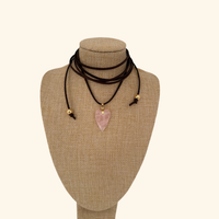 Sweetheart Rose Quartz Lariat Necklace