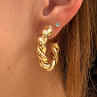 Twisted Gold Hoop Earrings