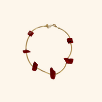 Hot Coral Gold Necklace