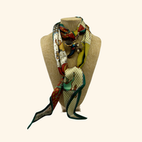 Brown Horn Clover Scarf Necklace