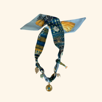 Lucky Ocean Blue Scarf Necklace