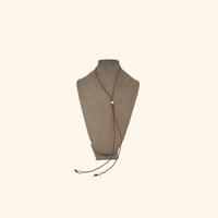 Leather and Pearl Bolo Necklace