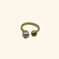 Diamond Pearl Gold Ring