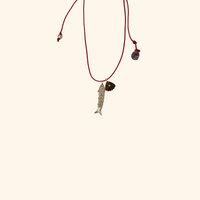 Fish & Tiger’s Eye Scallop Shell Rope Necklace