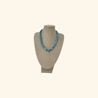 Turquoise & Diamond Pendant Beach Beads Necklace