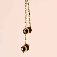 Double Golden Orb Necklace Shop Jewelry at MCHARMS