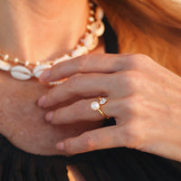 MCHARMS Pearl Heart Ring Shop Jewelry Pieces