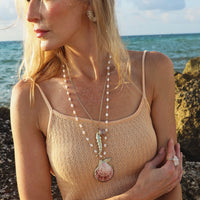 Shop Trendy Mcharms Pink Shell And Pearl Necklace - Jewelry Store