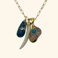Blue Stone Coastal Charm Necklace