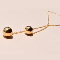 Double Golden Orb Necklace Shop Jewelry at MCHARMS