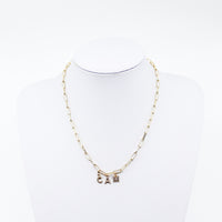18 inches in length gold plated paper link chain with diamond letters. Choose 1 to 4 letters of your choice. Gold Necklace. Gold Necklaces. Diamond Initial Necklace. Diamond Initial Necklaces. Letter with cz detail. Handmade Jewelry. Miami Jewelry. Affordable Sustainable Jewelry. Affordable Prices. Jewellery. Jewelry stores.
