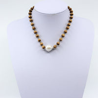 Wood Rosary Bead Chain With Freshwater Pearl I MCHARMS. Wood Rosary bead chain with a freshwater pearl. 17 inches in length. Wood Rosary Bead Chain With Freshwater Pearl amazon. Wood Rosary Bead Chain With Freshwater Pearl beads. Wood Rosary Bead Chain With Freshwater Pearl clasp. Wood Rosary Bead Chain With Freshwater Pearl boho necklace. Rosary Bead Chain boho jewelry.