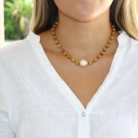 Wood Rosary Bead Chain With Freshwater Pearl I MCHARMS. Wood Rosary bead chain with a freshwater pearl. 17 inches in length. Wood Rosary Bead Chain With Freshwater Pearl amazon. Wood Rosary Bead Chain With Freshwater Pearl beads. Wood Rosary Bead Chain With Freshwater Pearl clasp. Wood Rosary Bead Chain With Freshwater Pearl boho necklace. Rosary Bead Chain boho jewelry.