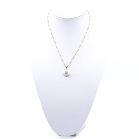 Delicate Pearl Charm With Custom Diamond Initial I MCHARMS