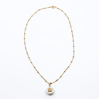 Delicate Pearl Charm With Custom Diamond Initial I MCHARMS