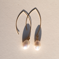 Wire Drop Pearl Earrings