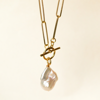 Pearl Toggle Necklace Jewelry Shop Handmade MCHARMS