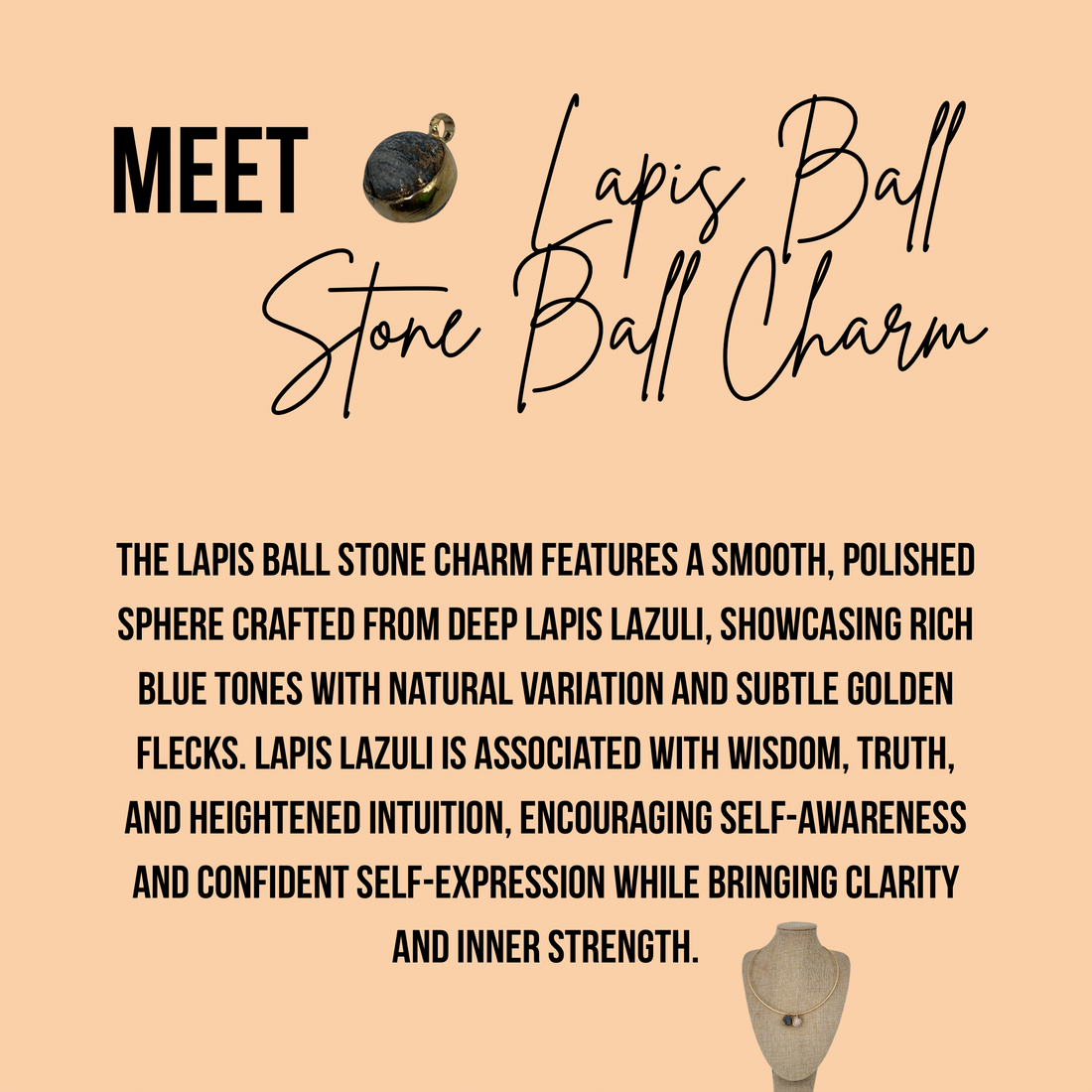 Lapis Ball Stone Ball Charm